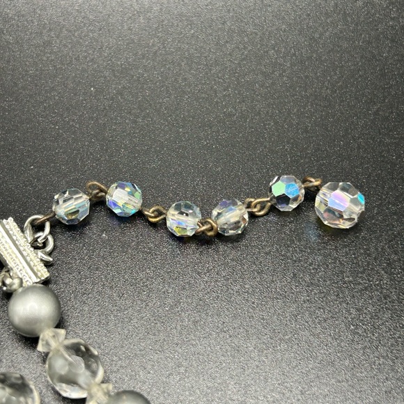 Vintage Vendome double strand necklace #E412 gray silver tone - Picture 7 of 11